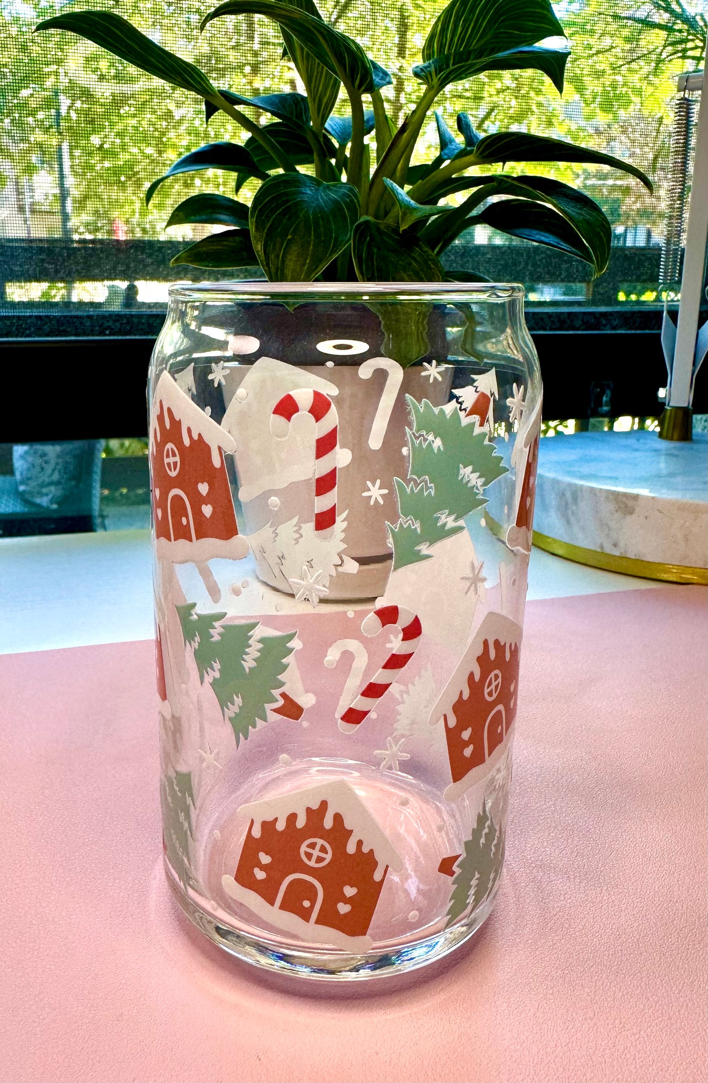 Gingerbread House Glass Cup