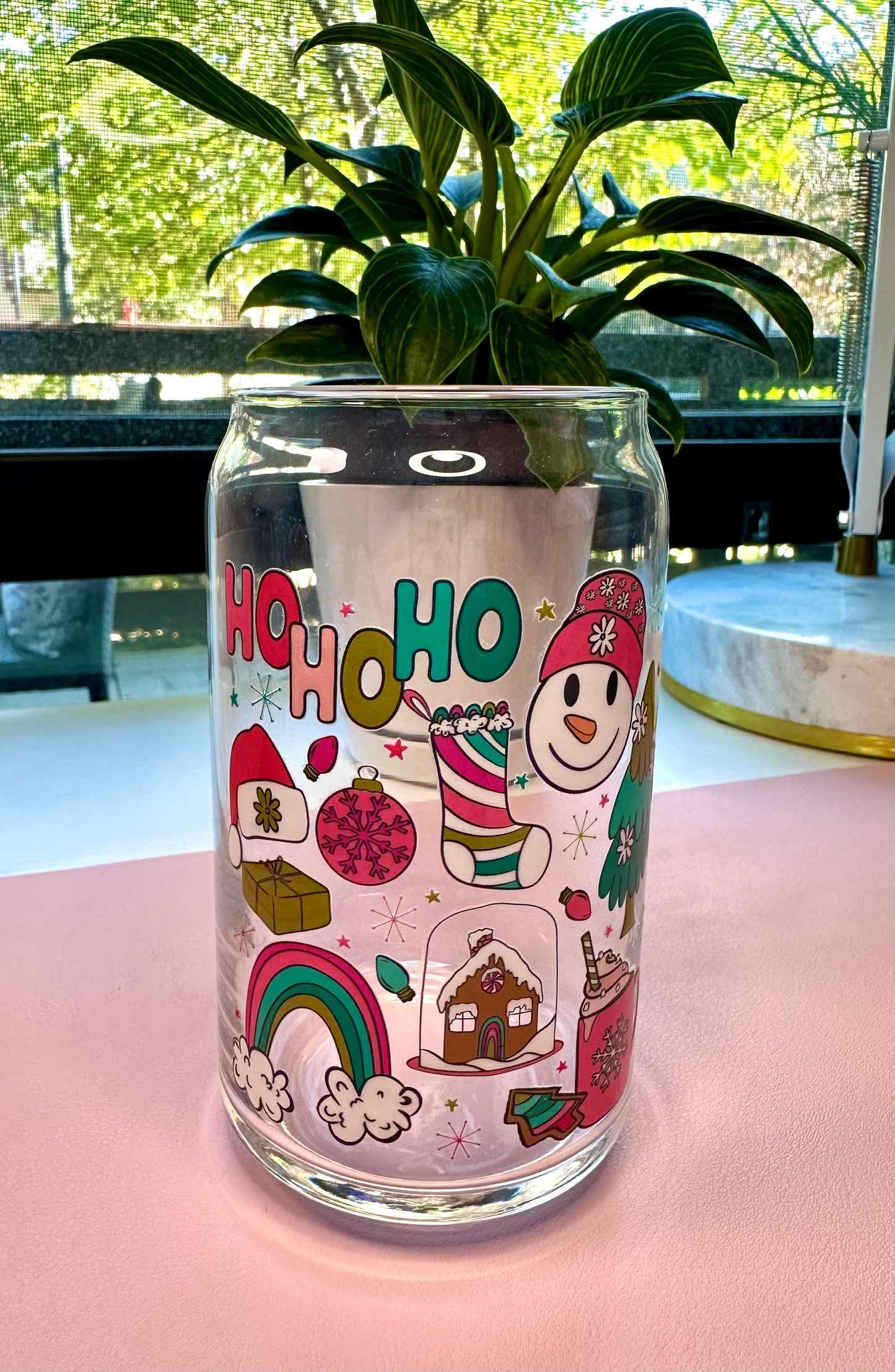 Christmas Icons Glass Cup