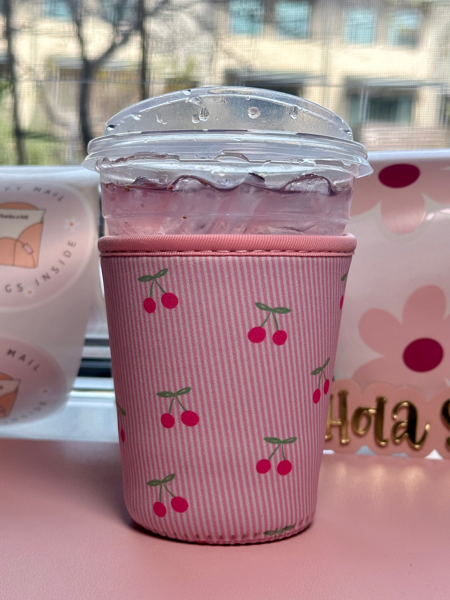 Pink Cherries Cup Sleeve