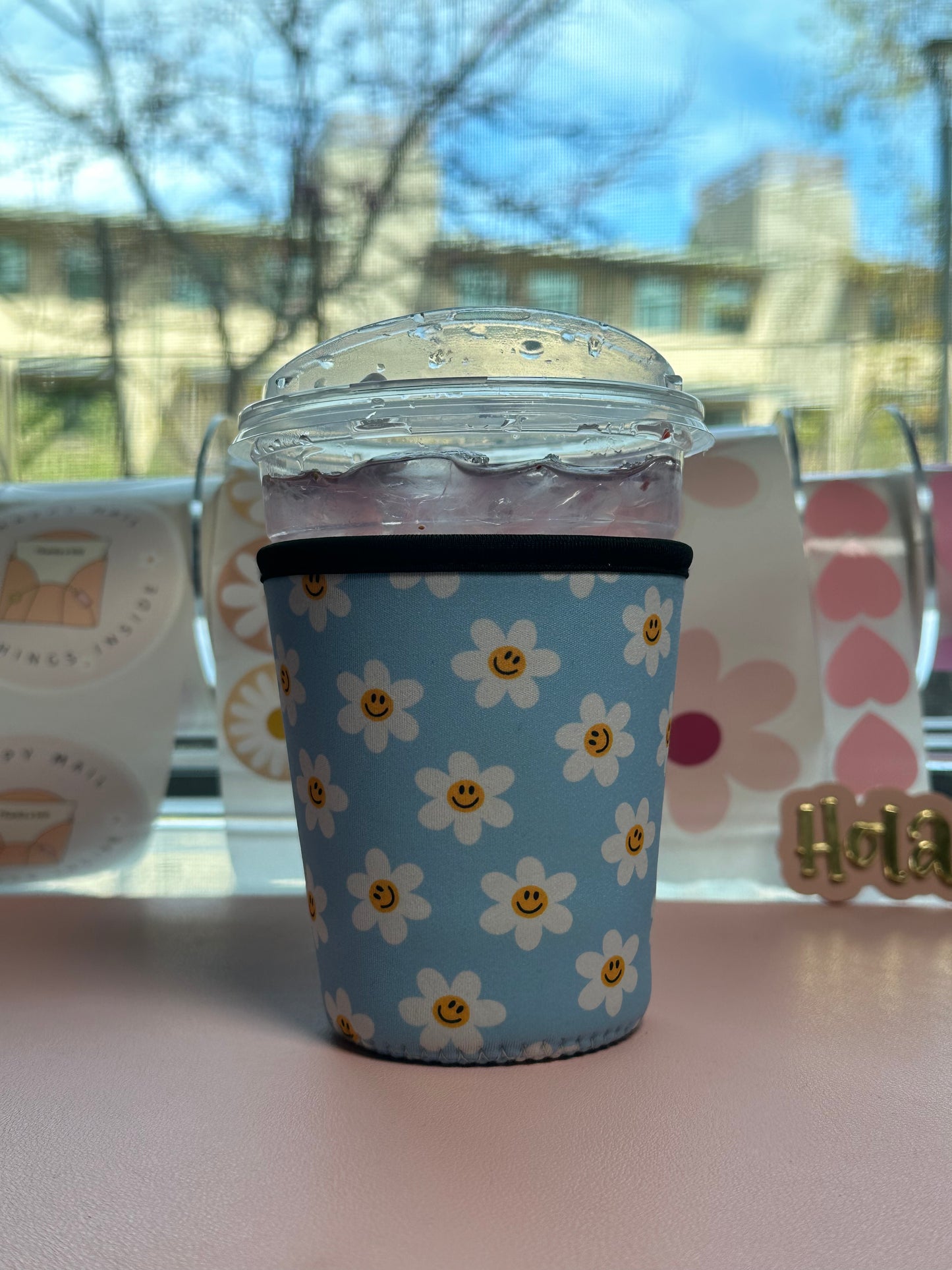 Blue Daisy Cup Sleeve