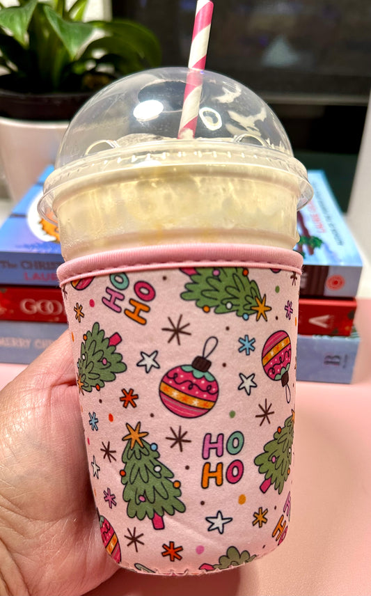 Pink Christmas Cup Sleeve