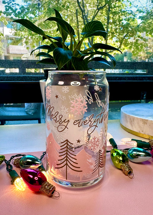 Merry Everything Glass Cup