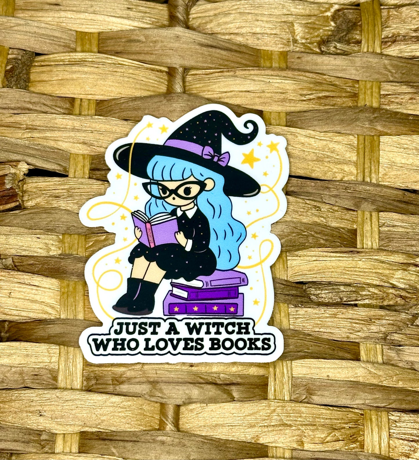 Just a Witch Who Loves Books Sticker - Matte