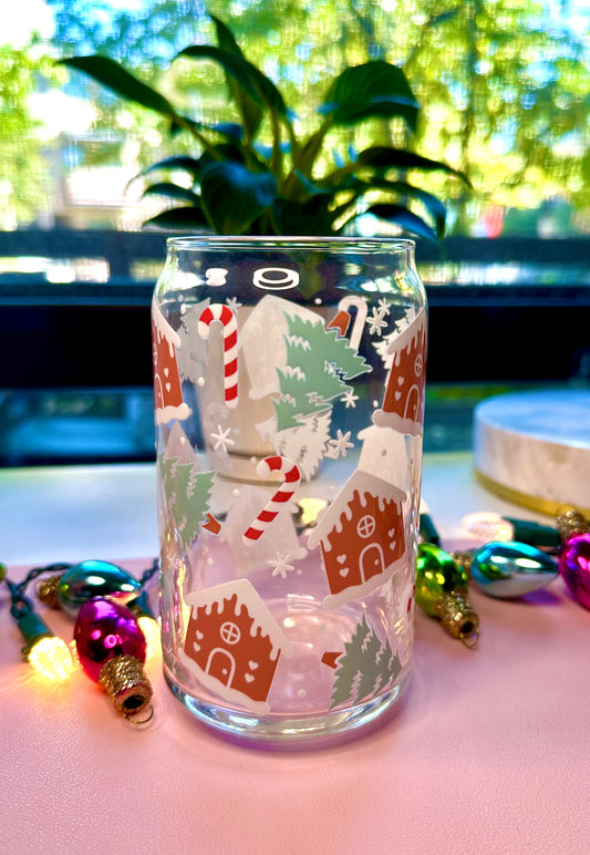 Gingerbread House Glass Cup