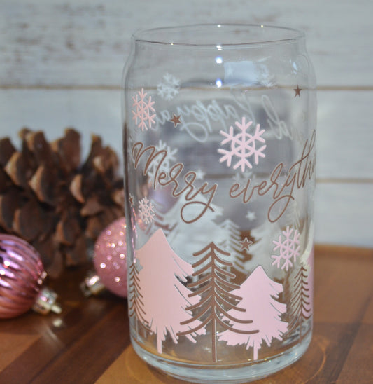 Merry Everything Glass Cup