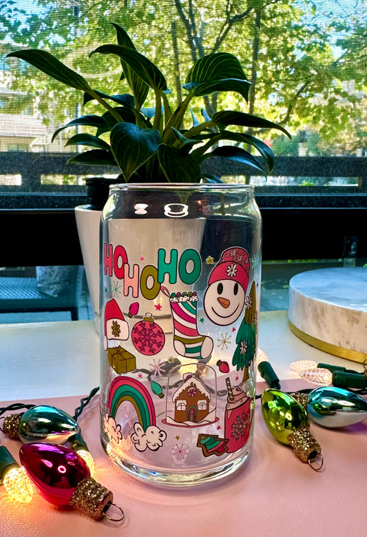 Christmas Icons Glass Cup