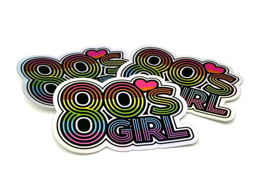 80's Girl Holographic Sticker