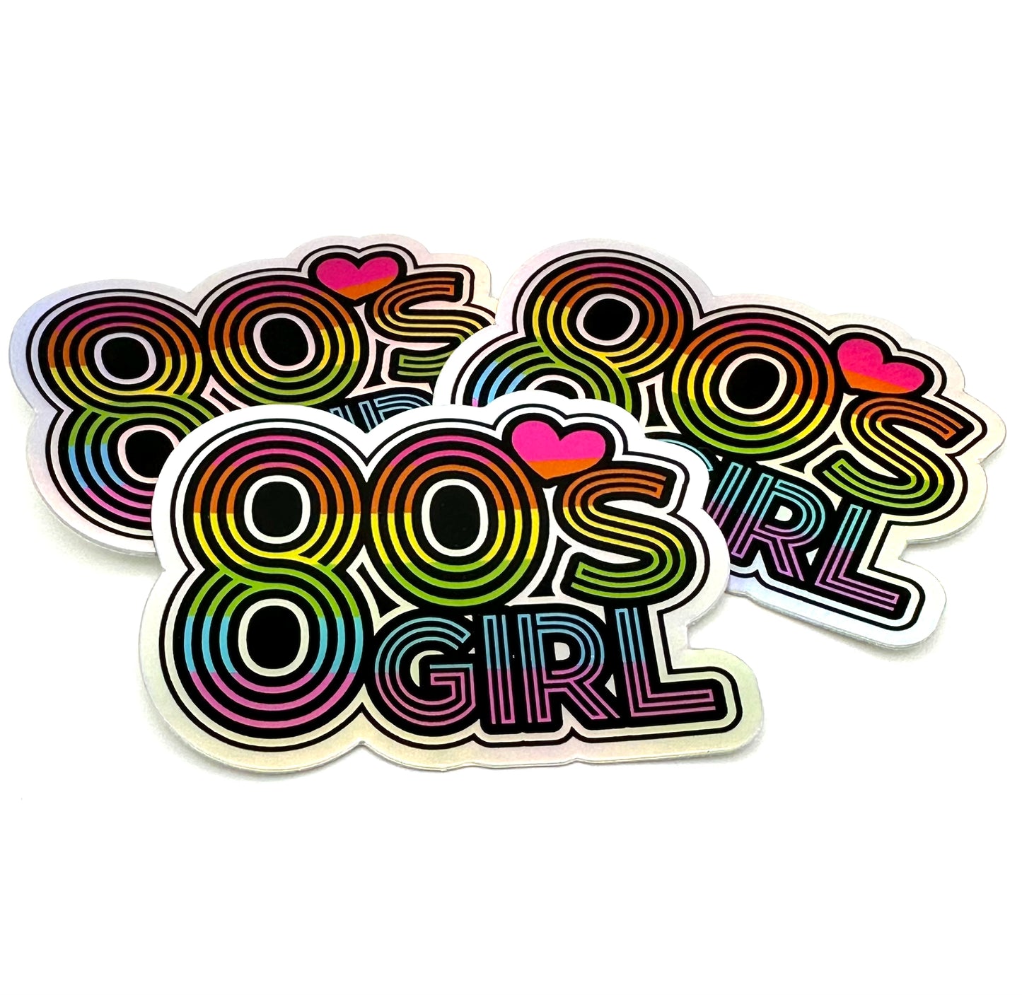 80's Girl Holographic Sticker