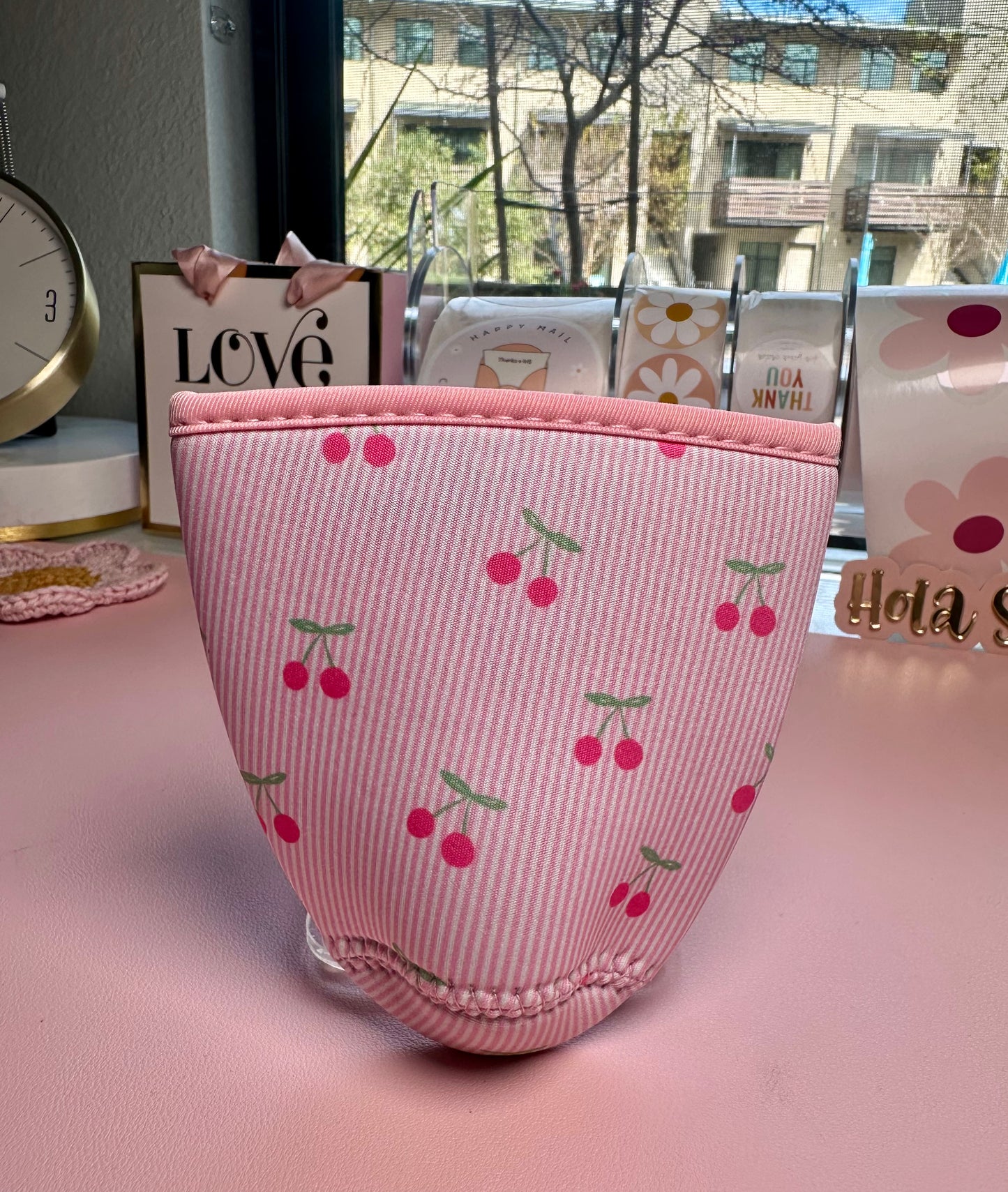 Pink Cherries Cup Sleeve