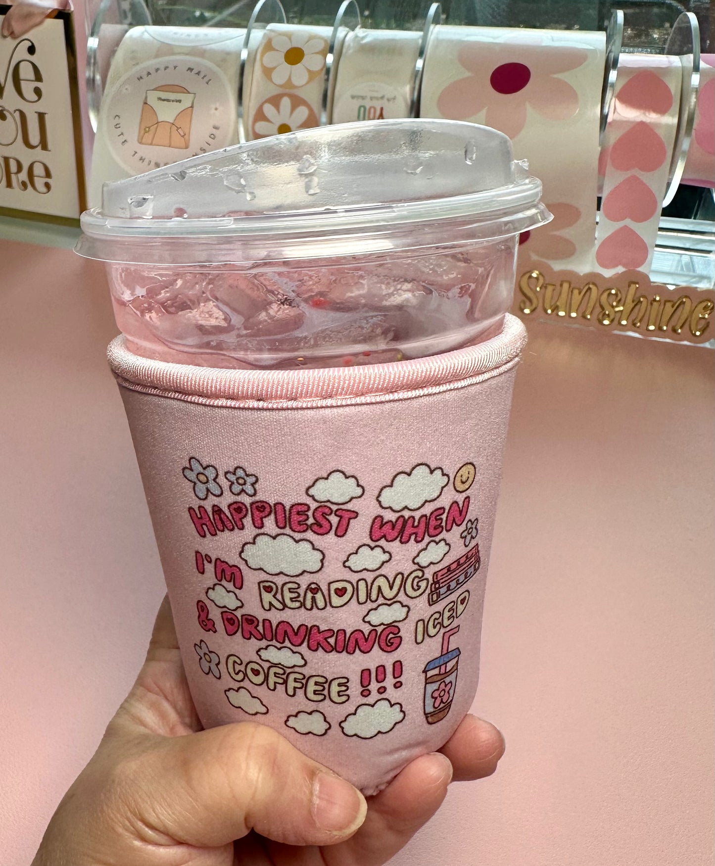 Happiest when I'm Reading Cup Sleeve