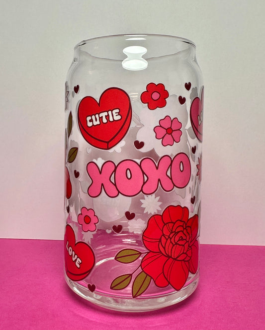 Valentine's Day Glass Cup