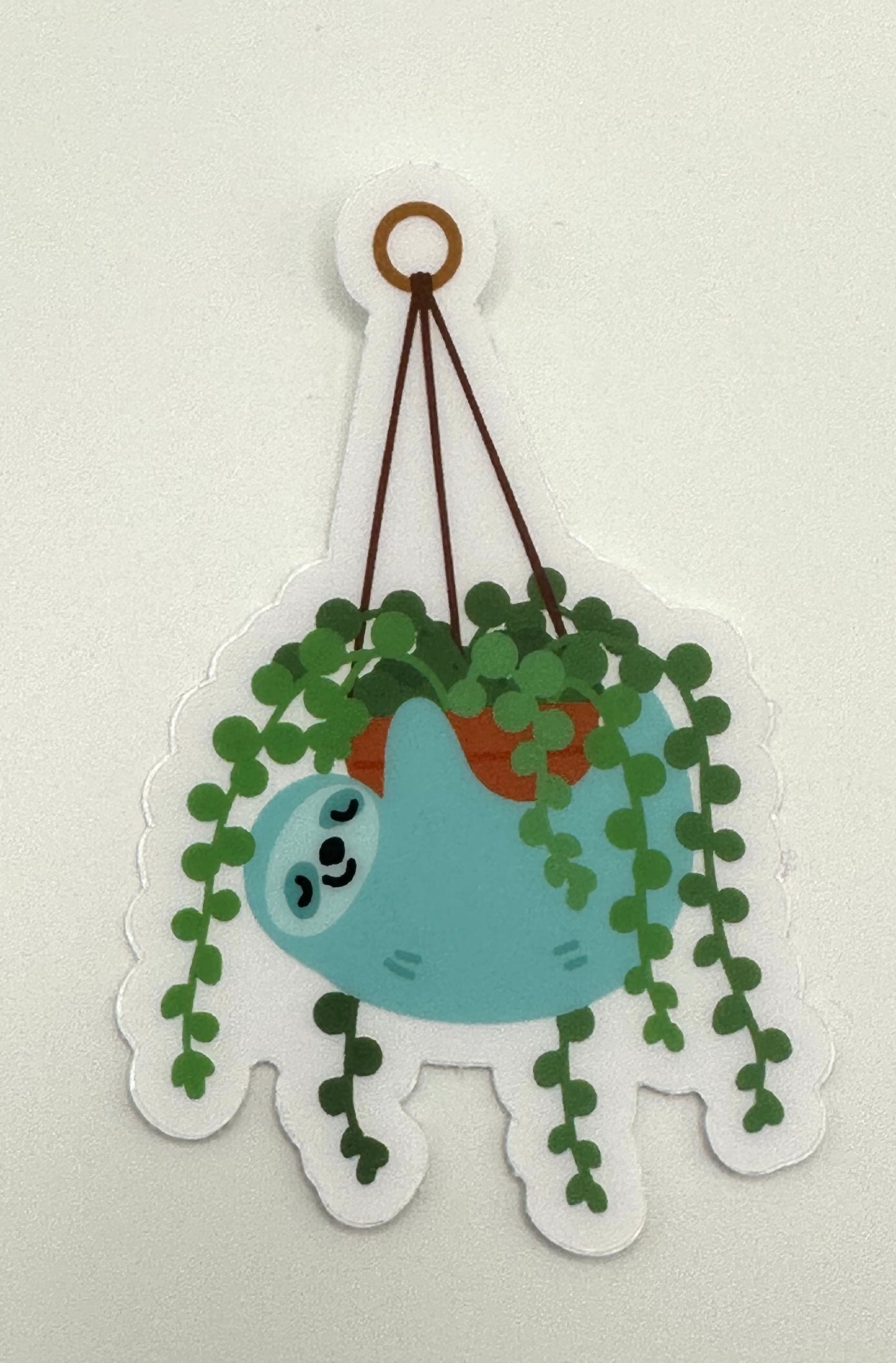 Hanging Sloth Clear Sticker