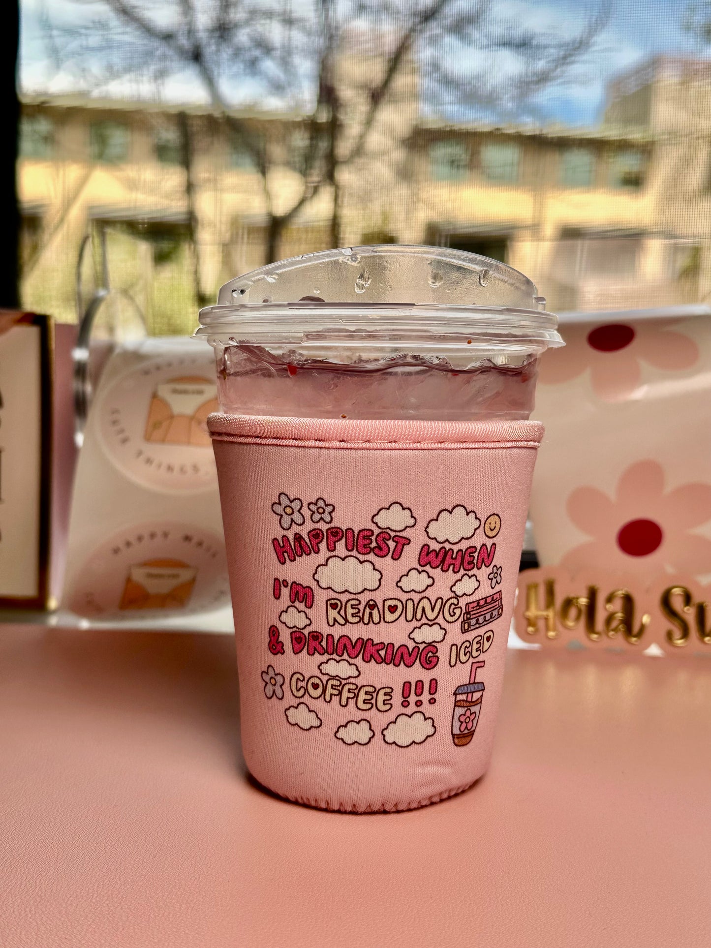 Happiest when I'm Reading Cup Sleeve